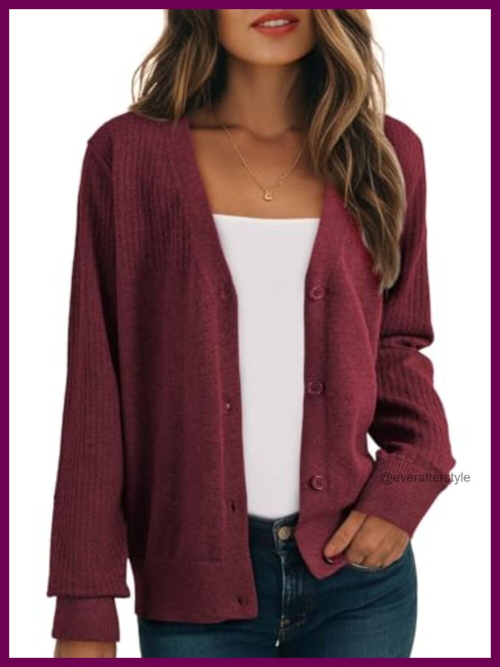Wool Blend Cardigan V Neck Button Down Knit Sweater Loose Fit
